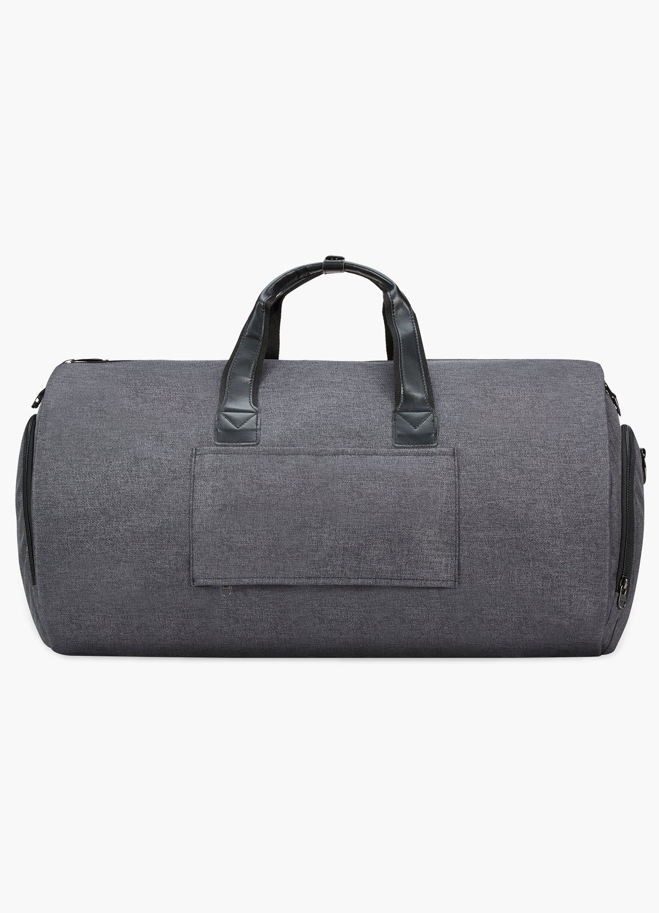 2 in 1 Canvas Leather Suit Luggage Garment Bag with