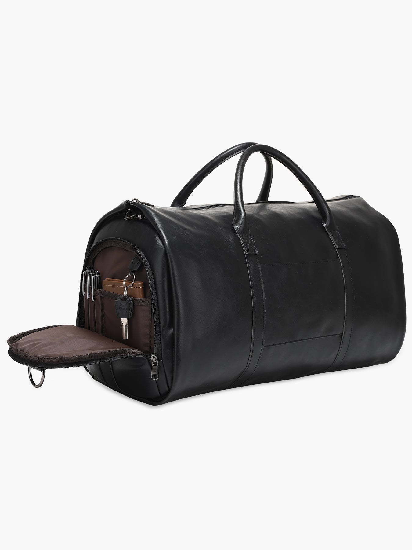 Leather duffle garment bag hot sale