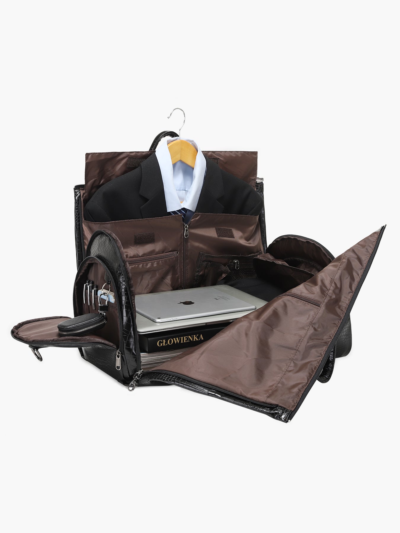  Modoker Carry On Garment Bags for Business Travel, Suit Bag  with Shoulder Strap for Men Women - 2 in 1 Hanging Garment Bag Suit Carrier,  Black